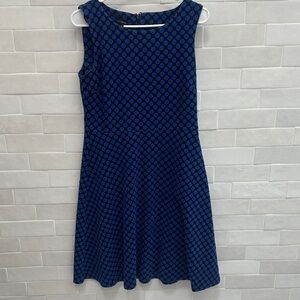 Talbots Navy and Black Polka Dot Midi Dress